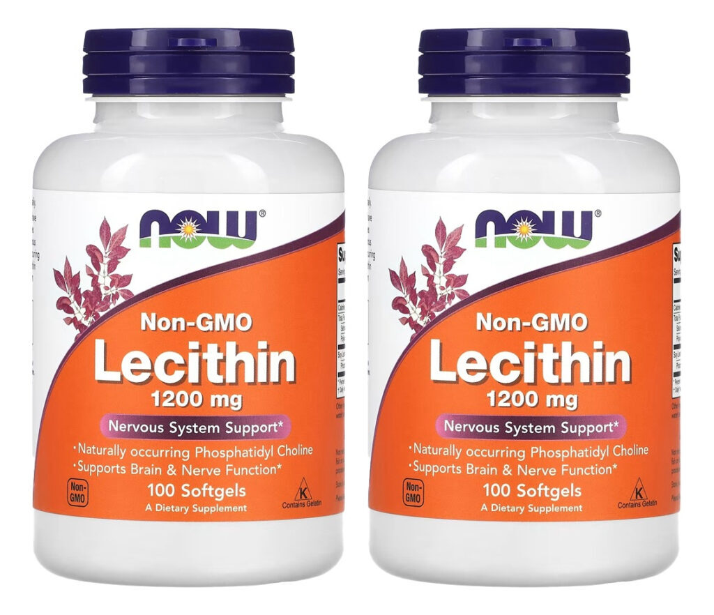 Lecitina Lecithin 1200mg Now Foods 100cap Softgels 2un Sabor Sem Sabor