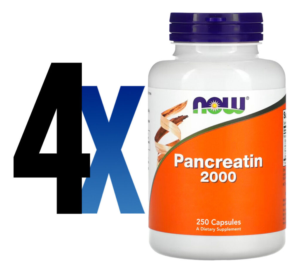 Pancreatina 200mg Now Foods 250veg Cáps Importado 4un - Imagem 2