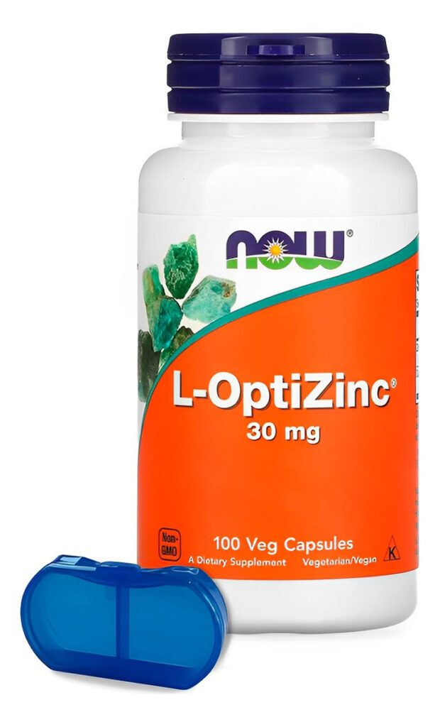 L-optizinc 30mg Now Foods 100 Veg Cápsulas + Porta Cápsulas