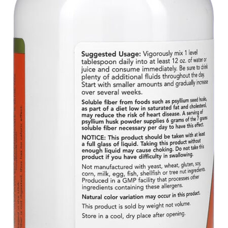 Pó De Casca De Psyllium 340g Now Foods Psyllium Husk Powder - Imagem 3