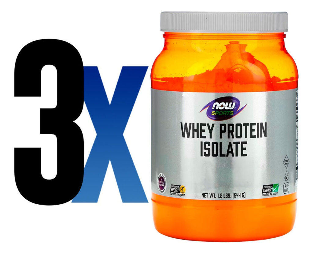 Whey Protein Isolado 544g Sem Sabor Importado 3un Now Foods - Imagem 2