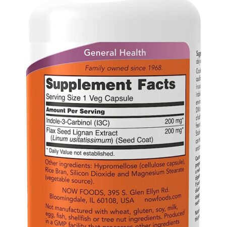 Indole-3-carbinol Now Foods 200mg 60veg Caps 5un - Imagem 4