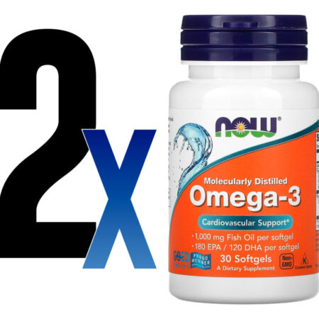 Ômega-3 Molecularmente Destilados Now Foods 30softgels 2un - Imagem 2