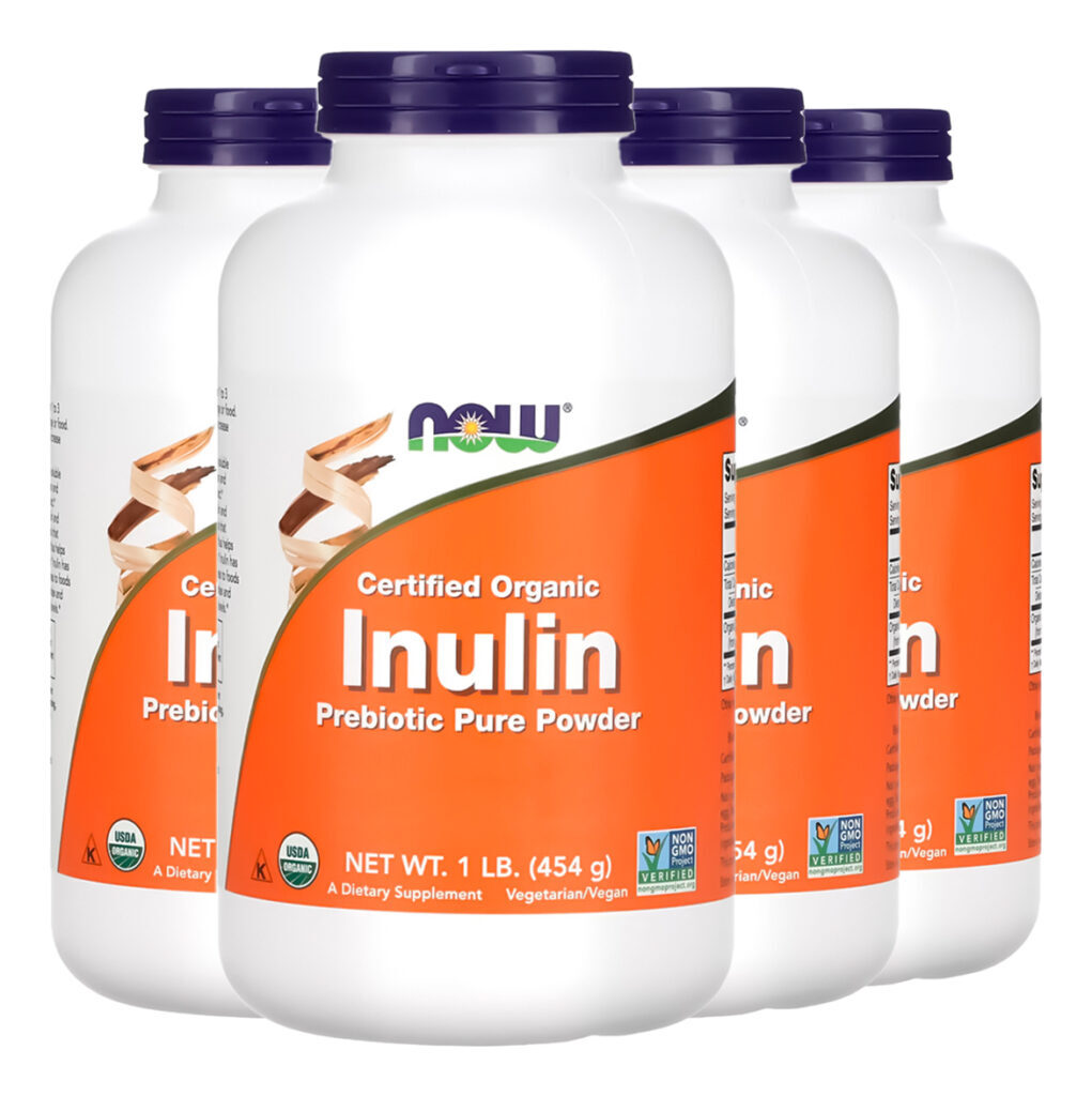 Inulina Orgânica Pó 454g Puro Importado 4un Now Foods