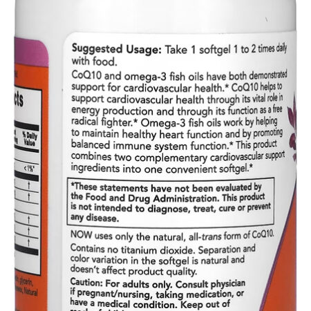 Coenzima Coq10 E Omega-3 Now Foods 60soft + Porta Cápsulas - Imagem 3