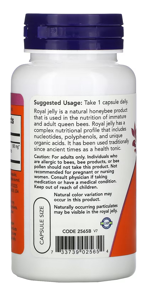 Geleia Real Now Foods Royal Jelly 60 Veg Caps Importado - Imagem 3