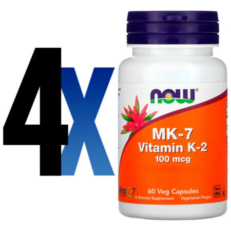 Mk-7 Vitamina K-2 100mcg 60 Veg Cáps Importado 4un Now Foods - Imagem 2