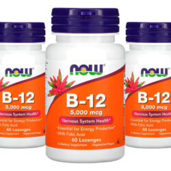 Now Foods Vitamina B12 5000mcg E Ácido Fólico 60past 3un Sabor Sem Sabor