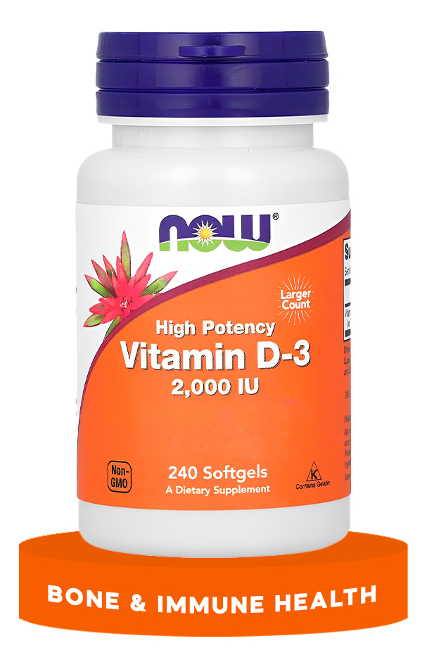 Vitamina D3 2000 Iu Alta Potência Now Foods 240softgls - Imagem 2