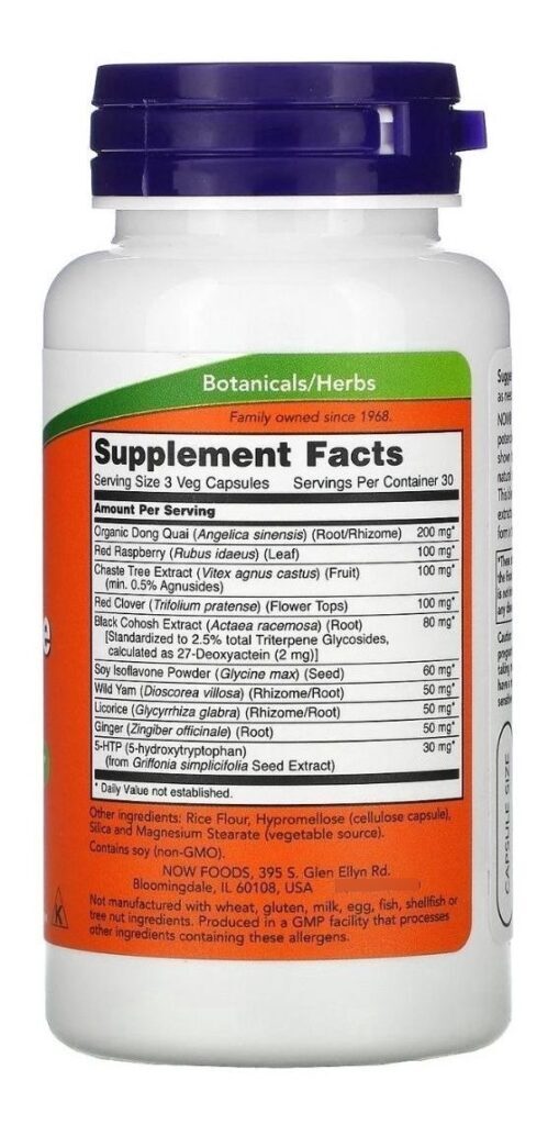 Suporte À Menopausa, Now Foods, 90 Cápsulas Veg - Imagem 2