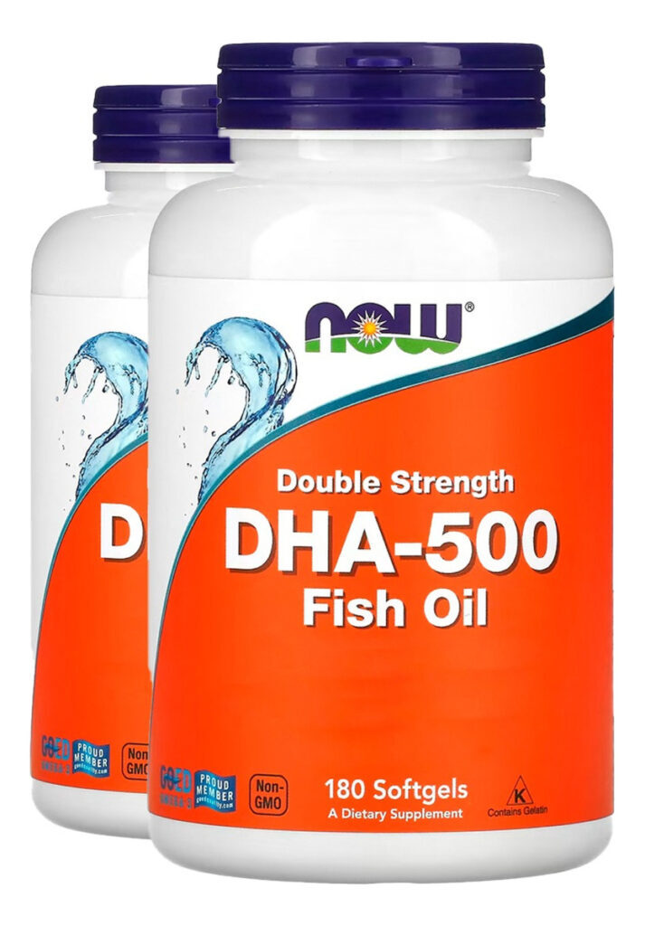 Dha Óleo De Peixe 500mg 180 Softgels Importado 2un Now Foods