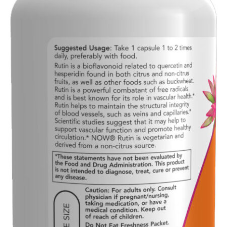 Rutina 450mg Now Foods Ritin 100cáps Importado 4un - Imagem 4