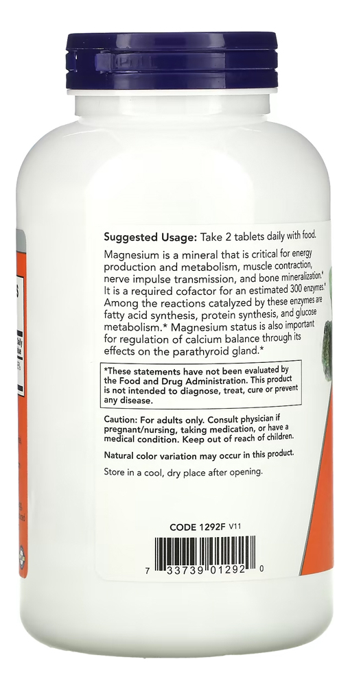 Citrato De Magnésio 200mg 250 Tab Importado 4un Now Foods - Imagem 4
