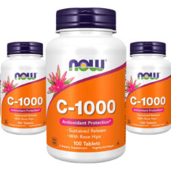 Vitamina C 1000mg Now Foods C-1000 Rosa Mosqueta 100tabs 5un