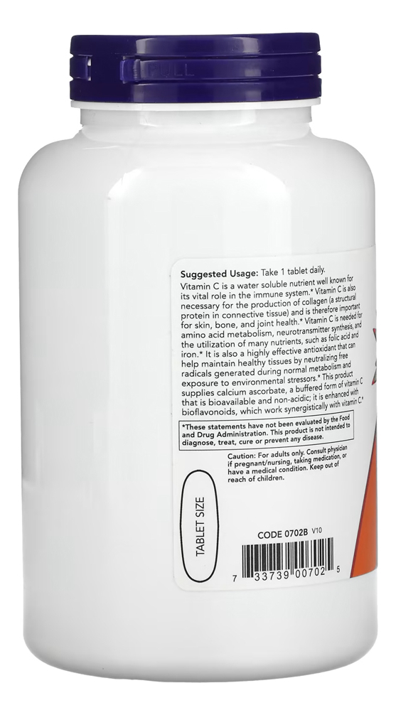 Complexo Vitamina C 1000mg 180 Tabls Importado 4un Now Foods - Imagem 4