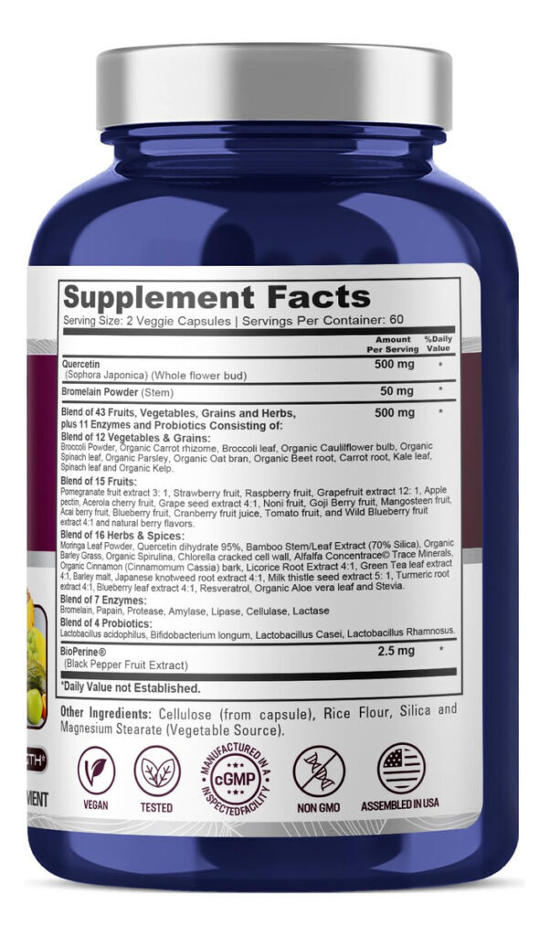 Suplemento De Quercetina Nusapure Com Bromelaína 500 Mg 120 - Imagem 2