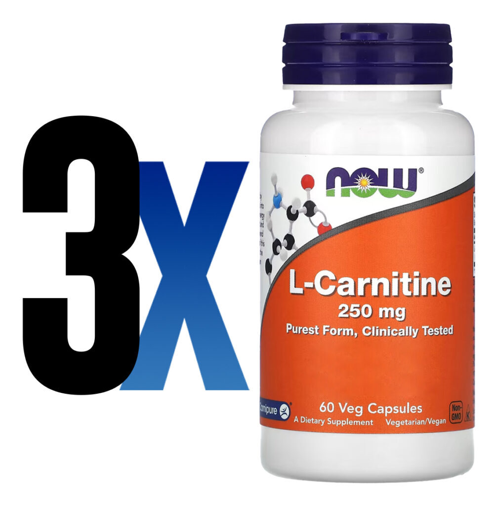L-carnitina 250mg Now Foods 60 Cápsulas Importado 3un - Imagem 2