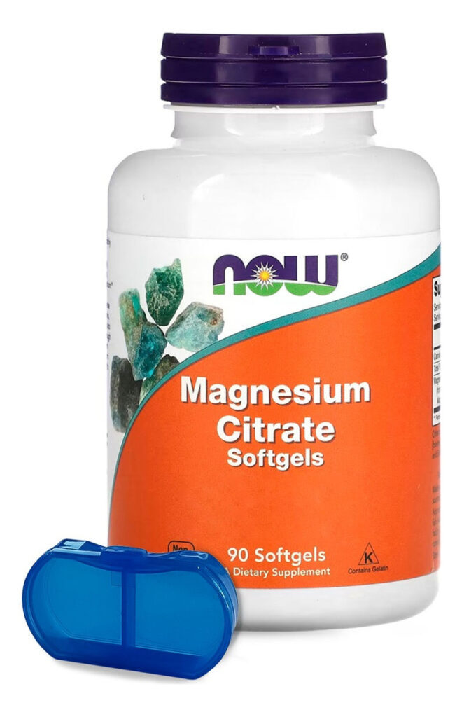 Citrato De Magnésio Now Foods 90 Softgels + Porta Cápsulas