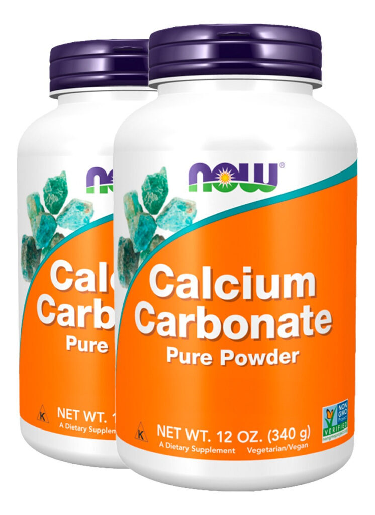 Carbonato Cálcio Pó 340g Importado 2un Now Foods