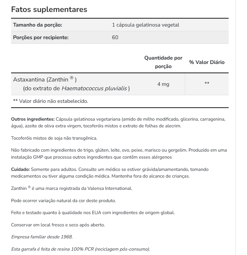 Astaxantina 4mg 60 Softgels - Now Foods - Imagem 5