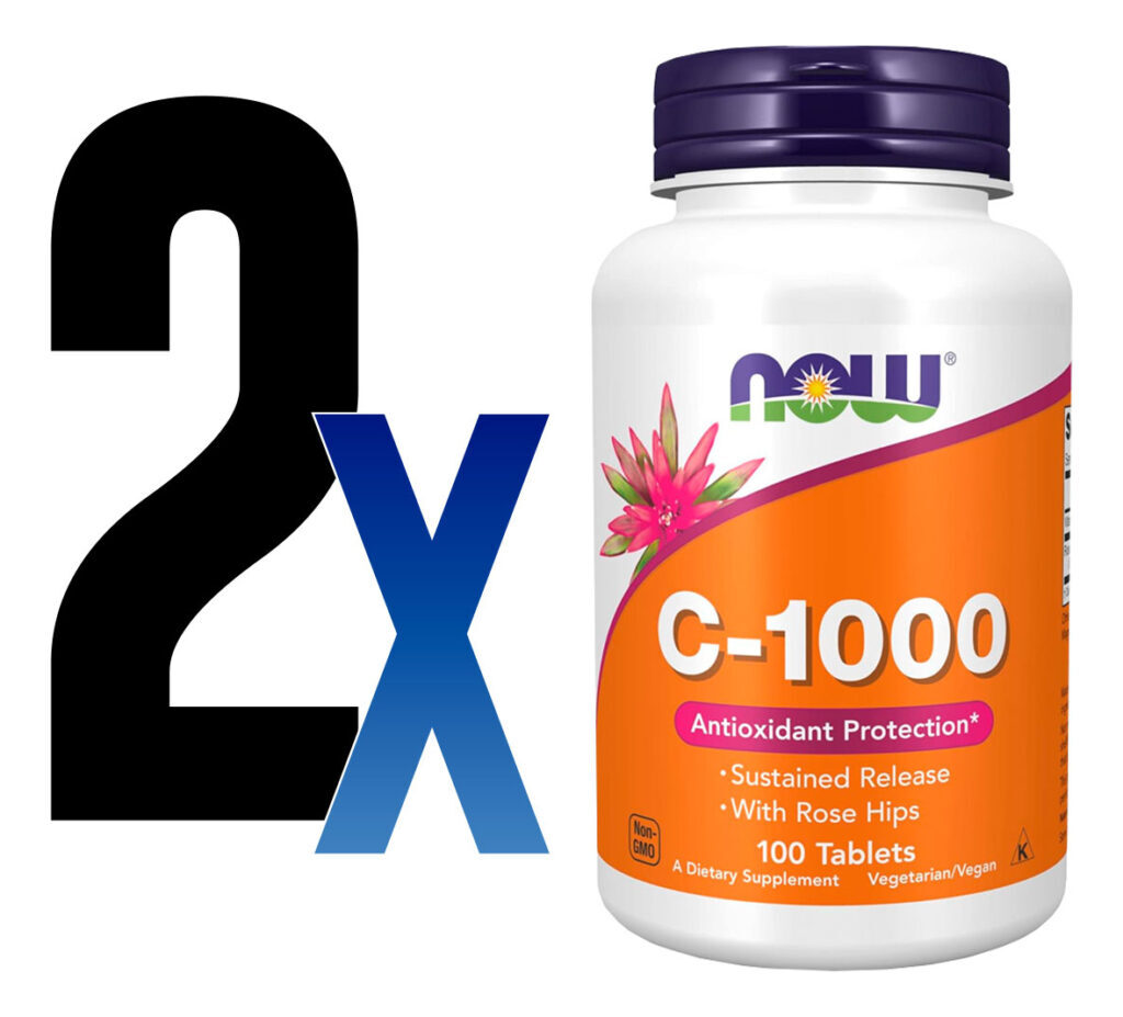 Vitamina C 1000mg Now Foods C-1000 Rosa Mosqueta 100tabs 2un - Imagem 2