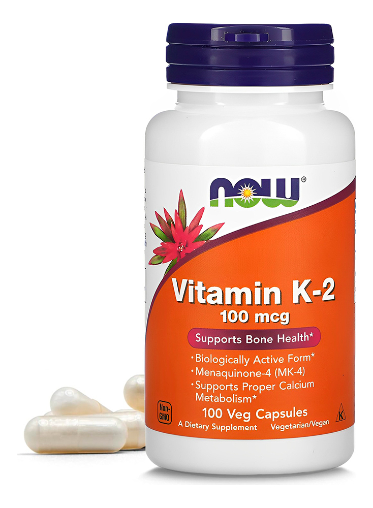 Now Foods Vitamina K2 100mcg 100 Veg Capsulas