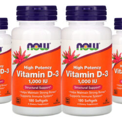 Vitamina D3 1000 Iu Alta Potência Now Foods 180softgls 4un