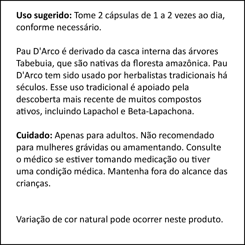 Nowfoods Pau D'arco 500mg 250veg Cap Distribuidor Autorizado - Imagem 4