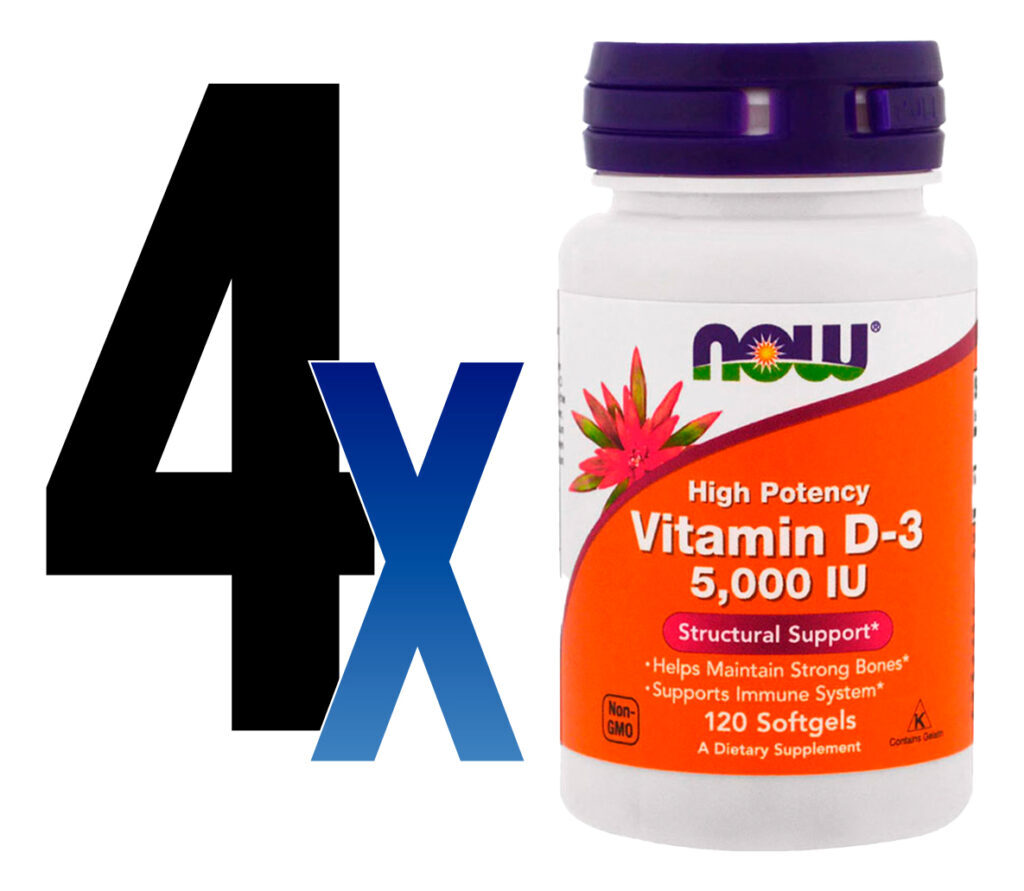 Vitamina D3 5000iu Alta Potencia Now 120 Softgels 4un - Imagem 2