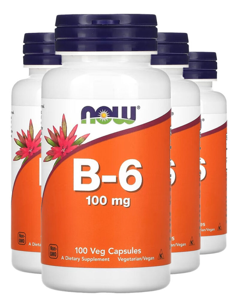 Vitamina B-6 100mg 100 Cáps Importado 4un Now Foods