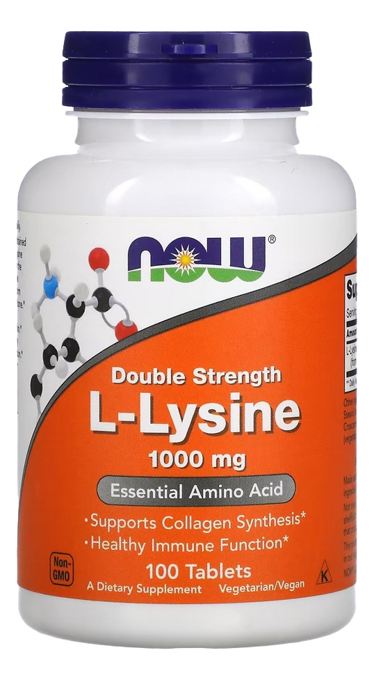 L Lisina Dupla Força 1000mg Now Foods 100tab Importado Eua