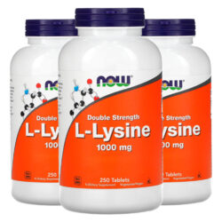 L-lysine Now Foods 1000mg L-lisina 250 Tabs Importado 3un