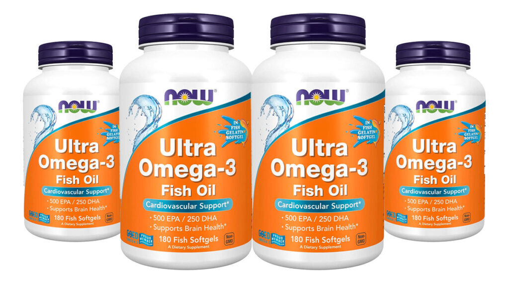 Ultra Omega-3 Now Foods 500/250 Fish Gelatin 180 Softg 4un