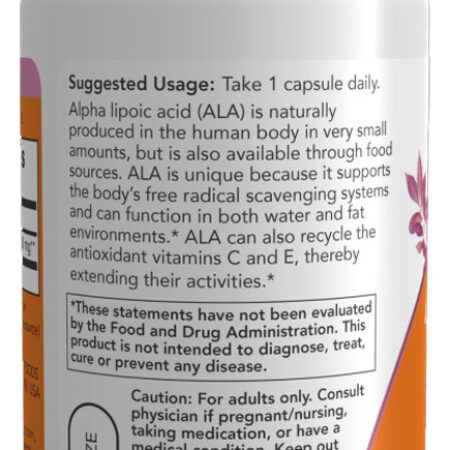 Ácido Alfa Lipóico 250mg Now Foods 60 Veg Cáps Importado 5un - Imagem 4