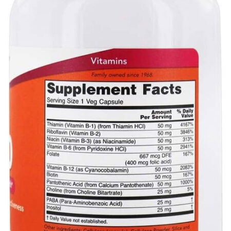 Vitamina B 50mg Now Foods Vitamin B-50 250 Veg Caps 5un - Imagem 4