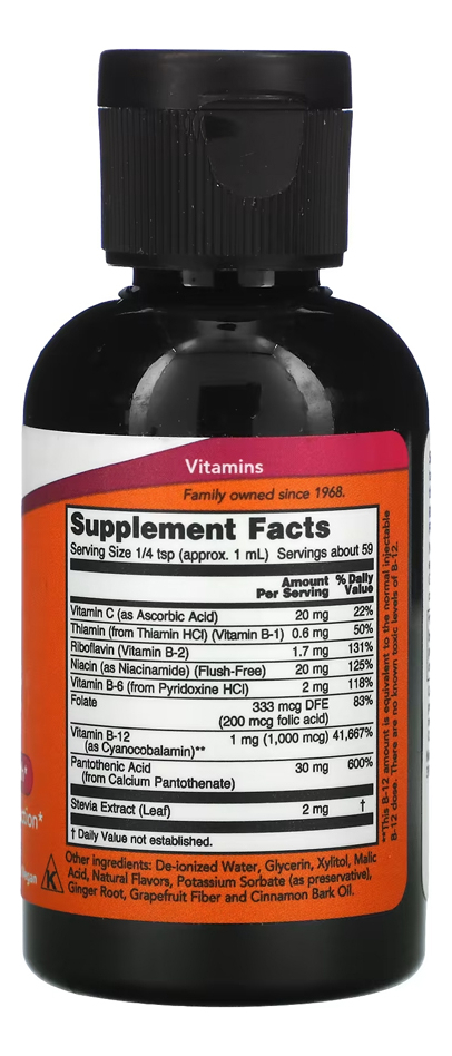 Complexo Vitamina B-12 59ml Produto Importado 2un Now Foods - Imagem 3