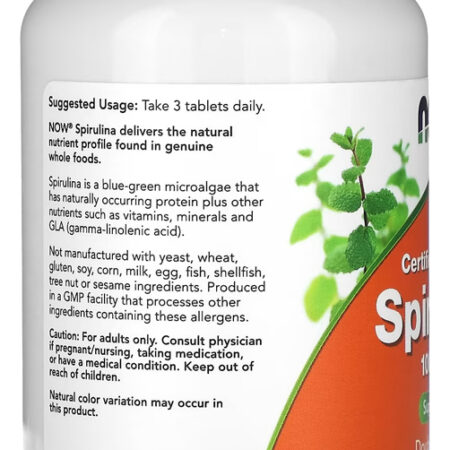 Spirulina 1000 Dupla Força Now Foods 120 Tabls Importado 5un - Imagem 4