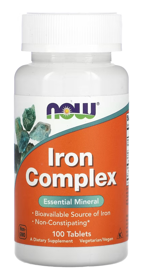 Complexo De Ferro Now Foods Iron Complex 100 Tablets Eua/usa