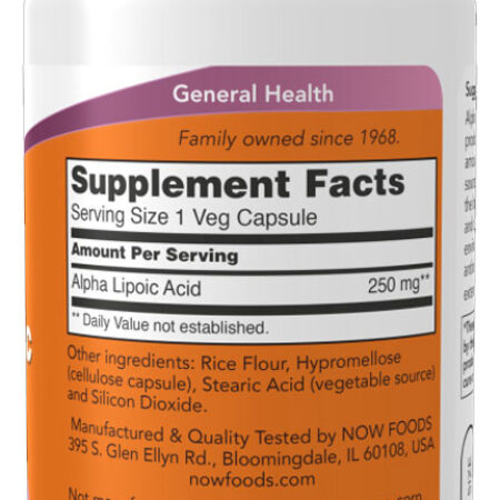 Ácido Alfa Lipóico 250mg Now Foods 60 Cáps + Porta Cápsulas - Imagem 2