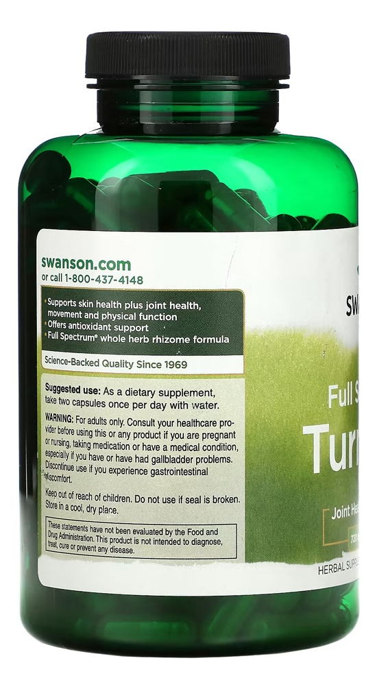 Curcumina Açafrão Da Índia Turmeric 720mg Swanson 240caps - Imagem 3