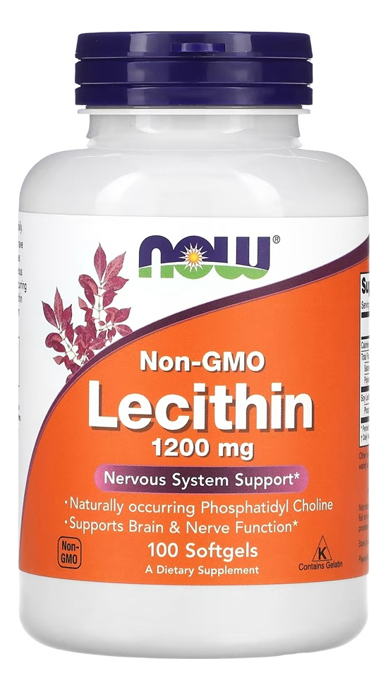 Lecitina Lecithin 1200mg Now Foods 100cap Softgels 2un Sabor Sem Sabor - Imagem 2