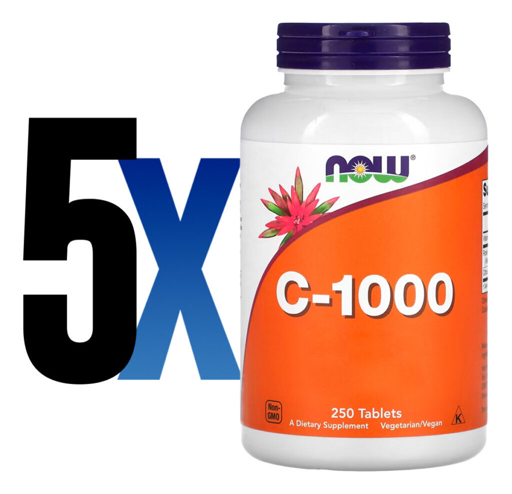 Vitamina C-1000mg 250 Tablets Importado 5un Now Foods - Imagem 2