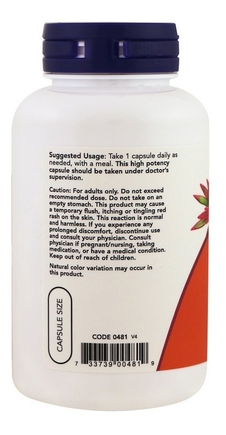 Niacina 500mg 100 Cap Vitamina B3 Now Foods Niacin Sabor Without Flavor - Imagem 2