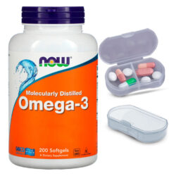 Ômega-3 Mol. Destilado Now Foods 200soft + Porta Cápsulas