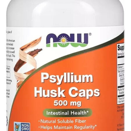 Cascas Dietéticas De Fibra De Casca De Psyllium Da Now Foods 500 Mg 200 Vegetais, Cápsulas Sem Sabor - Imagem 4