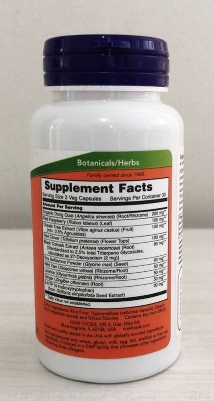 Suporte À Menopausa, Now Foods, 90 Cápsulas Veg - Imagem 4