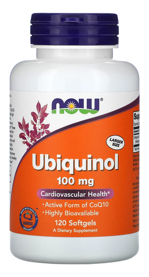 Ubiquinol 100mg Now Foods Forma Coq10 Ativa 120 Softgels 3un - Imagem 3