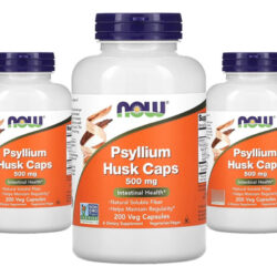 Fibra De Psyllium 500mg Now Foods Psyllium 200veg Caps 3un Sabor Sem Sabor