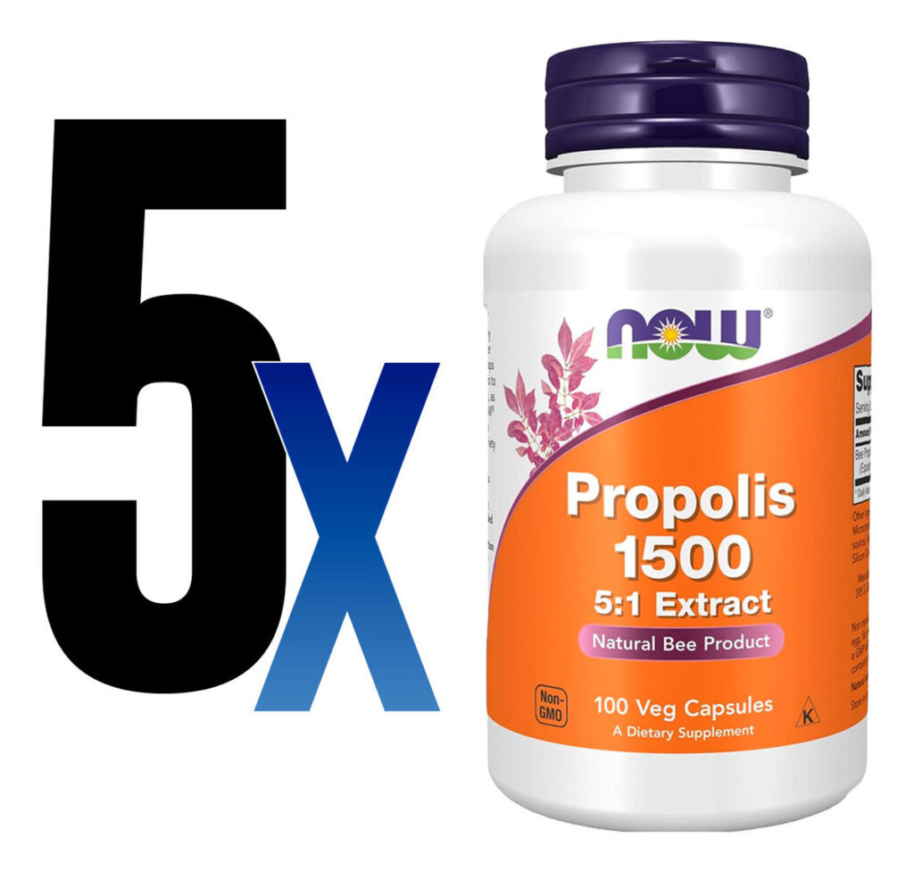 Própolis Abelha 1500 Now Foods 300mg 100 Veg Caps 5un - Imagem 2