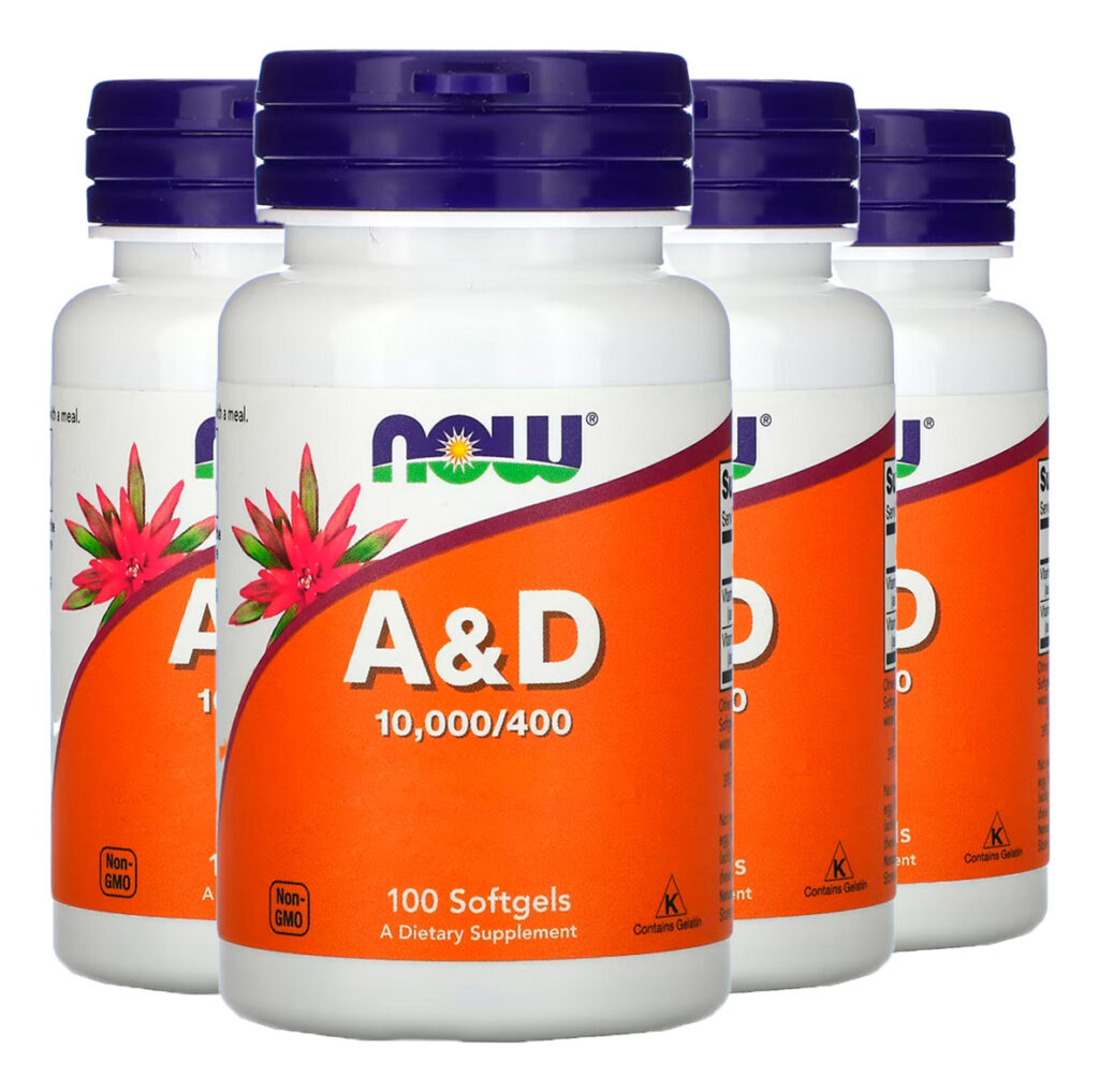 Vitamina A E D Now Foods 10000/10mcg 100 Soft Importado 4un